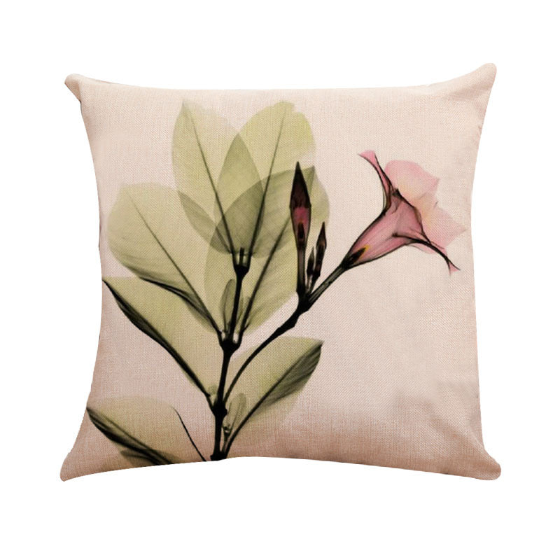 New Modern And Simple Ink Painting Flower Linen Hug Pillowcase Tulip Pillow Cushion Cover Fashionable Home Pillow