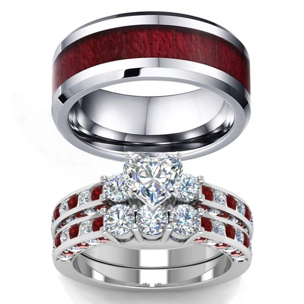 Men's And Women's Couple Rings With Zircon