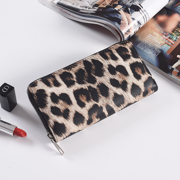 Fashion Long Zipper Women Wallets Bright Leather Black and White Wallet Wallet Prismatic Bag Flower Corner Clutch Bag Purse