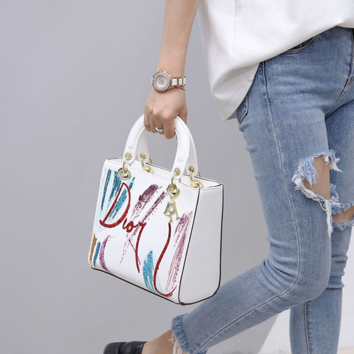 Sequin Embroidered Pu Handbags Portable Messenger Ladies Bag