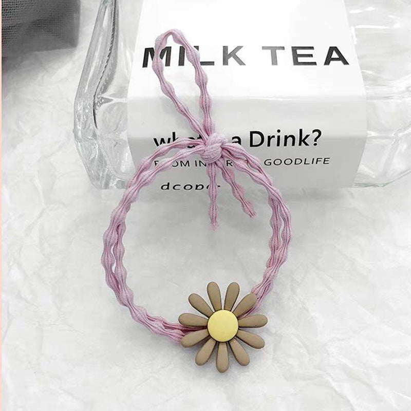 Literature And Art Little Daisy Hair Ring Elegant Style Lovely Flower Hair Rope Baby Hair Elastic Band Suit