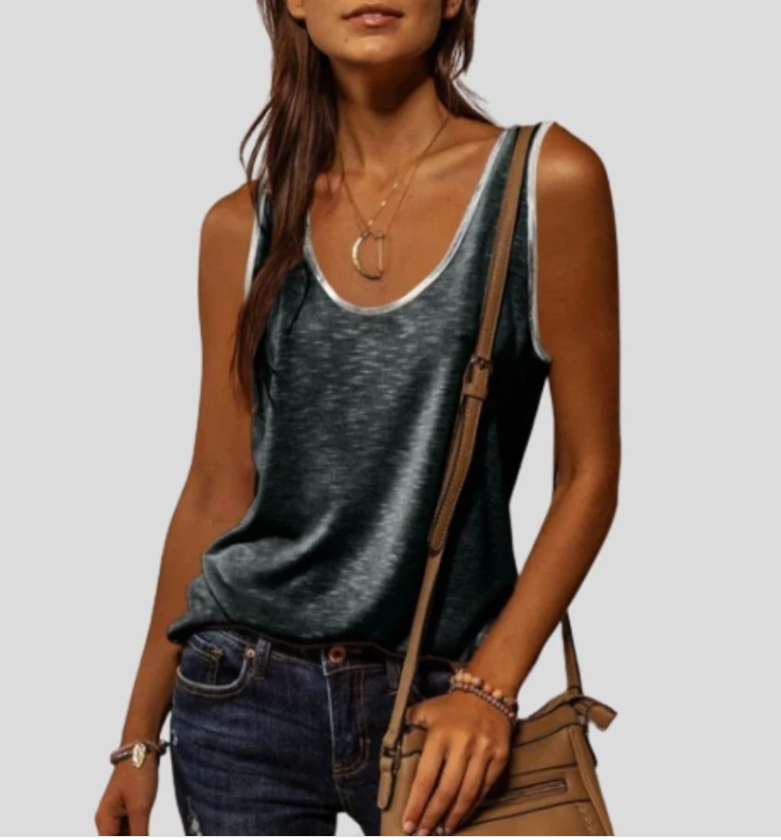 Sleeveless Round Neck Loose Tank Top