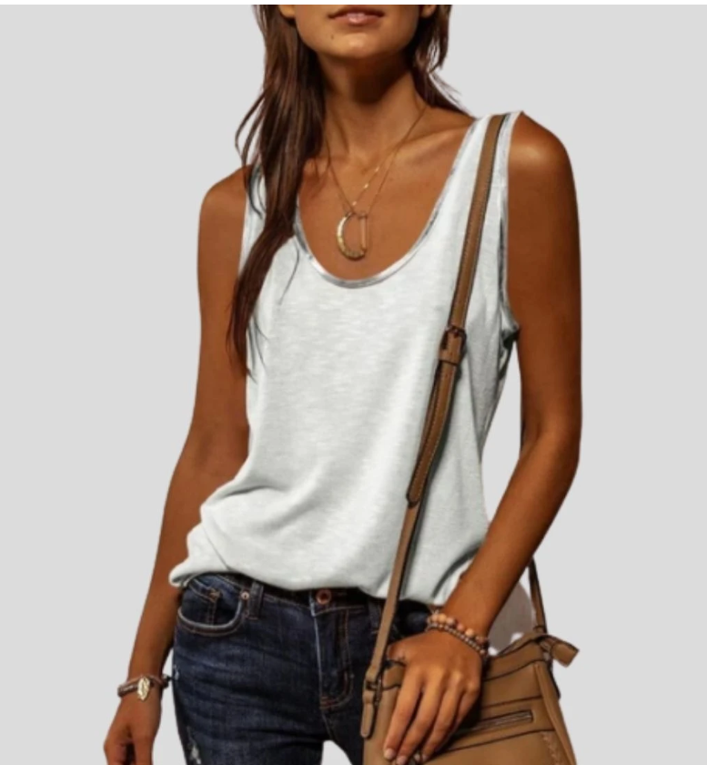 Sleeveless Round Neck Loose Tank Top