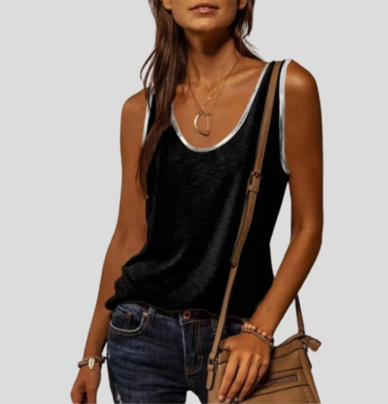 Sleeveless Round Neck Loose Tank Top