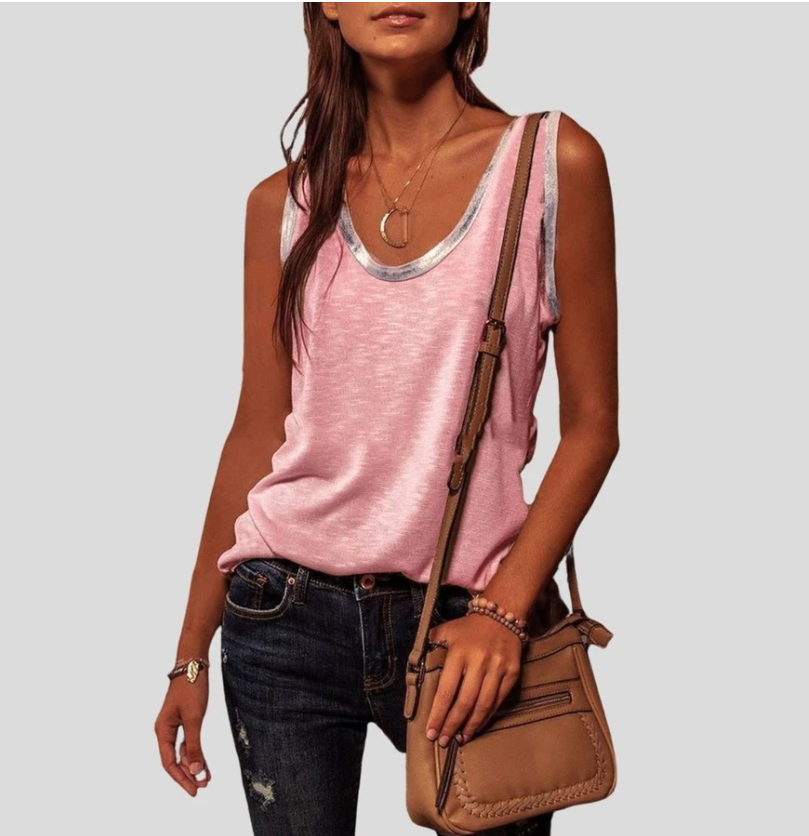 Sleeveless Round Neck Loose Tank Top