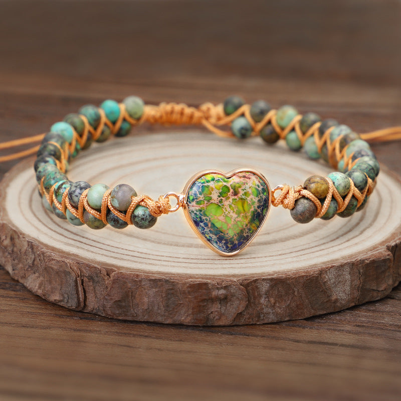 Handmade Creative Woven Bracelet Love Stone Winding Bracelet