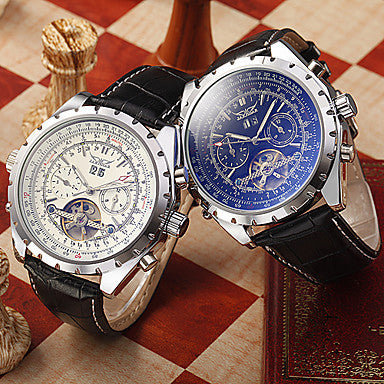 Fashion Leisure Automatic Mechanical Hollow Leather Belt Watch