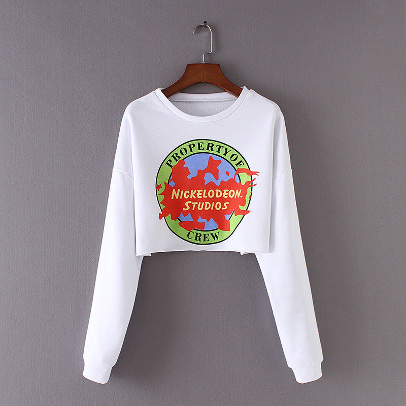 Women's Printed Round Neck Pullover Short T-shirt