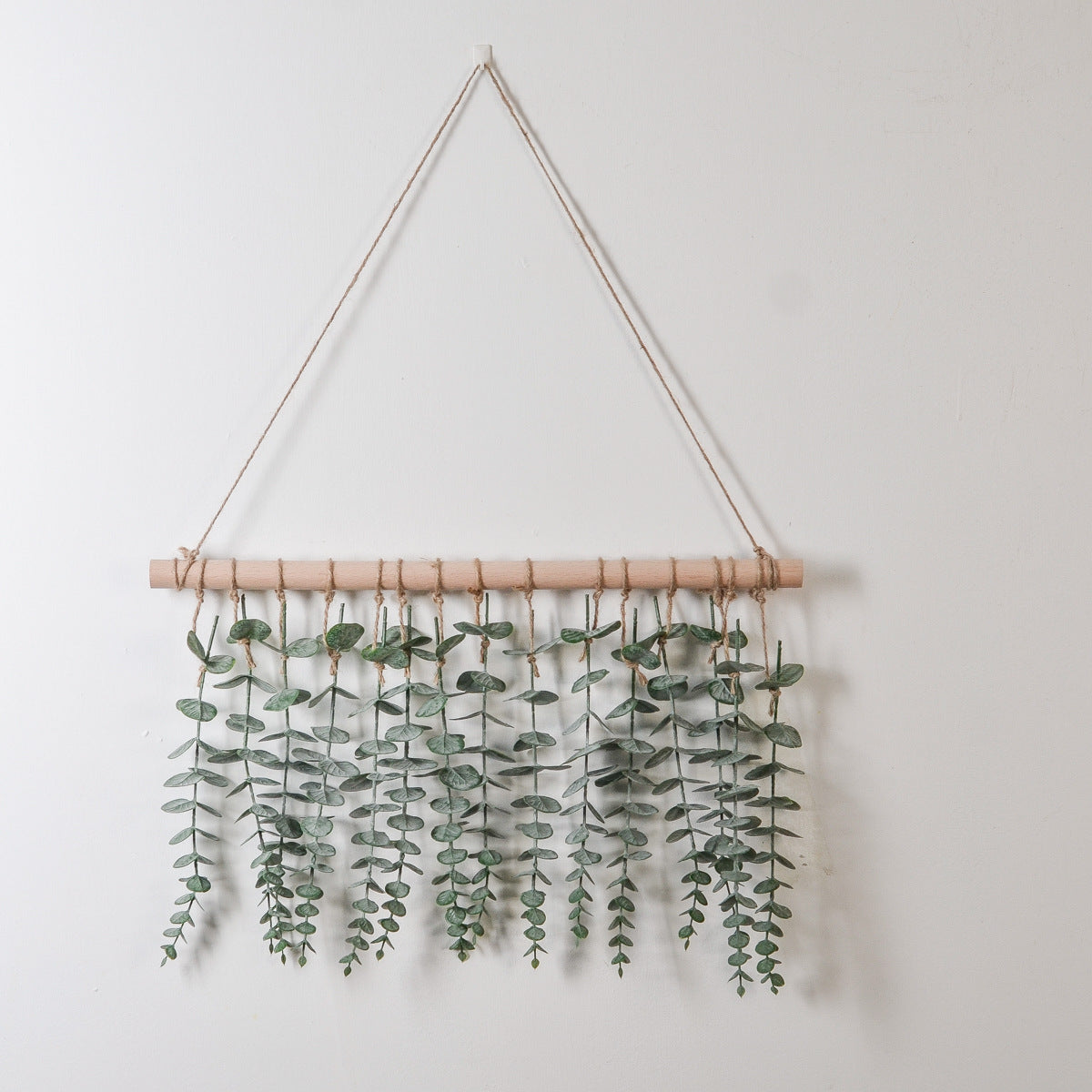 Log Wall Hanging Green Plant Eucalyptus Leaf Artificial Fern Leaf