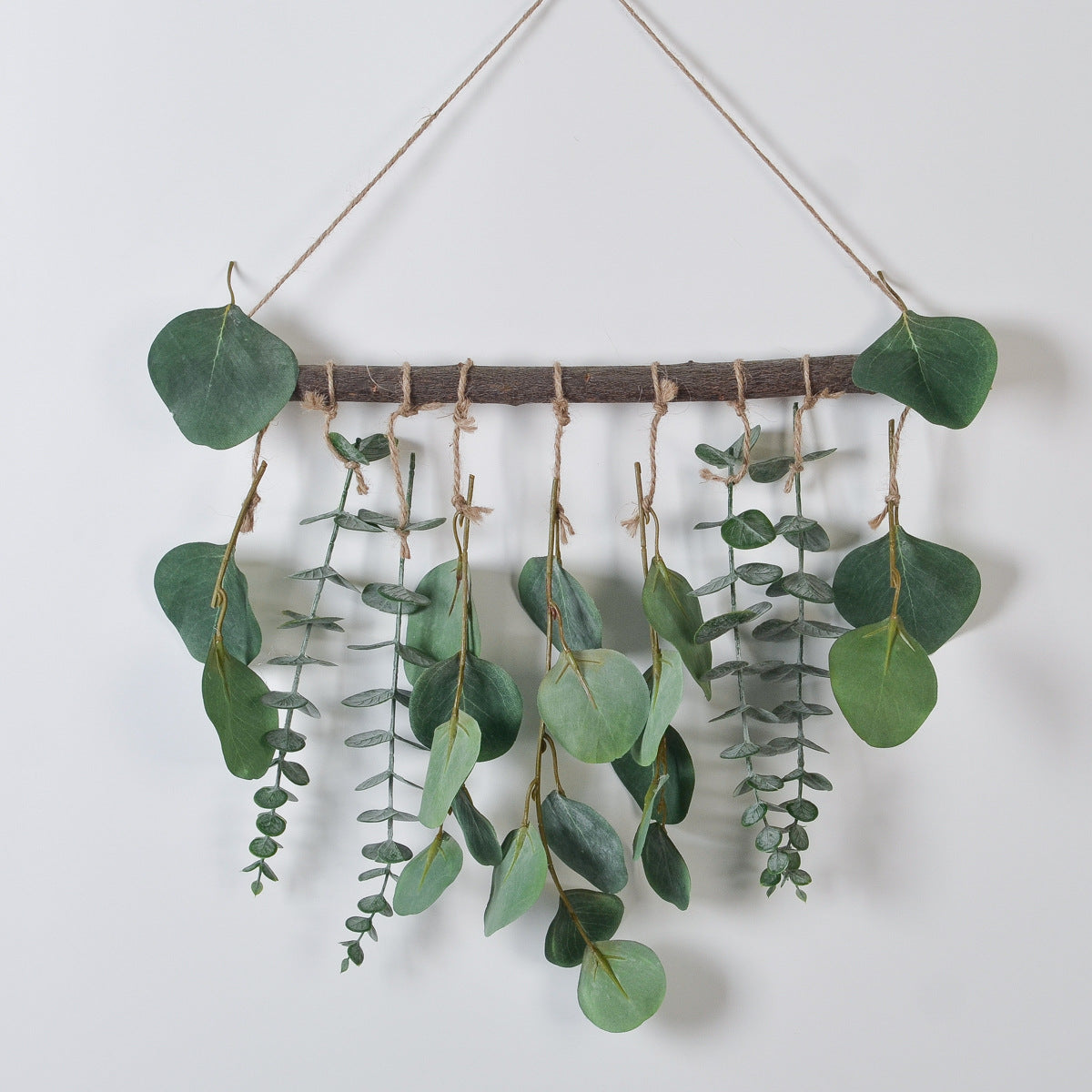 Log Wall Hanging Green Plant Eucalyptus Leaf Artificial Fern Leaf