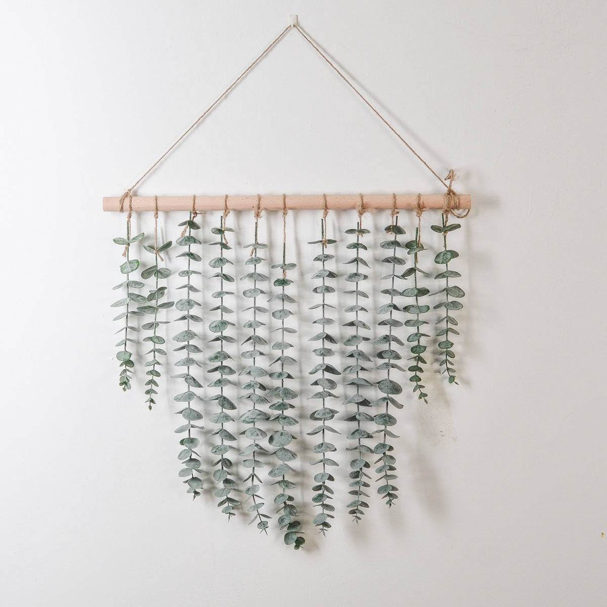 Log Wall Hanging Green Plant Eucalyptus Leaf Artificial Fern Leaf