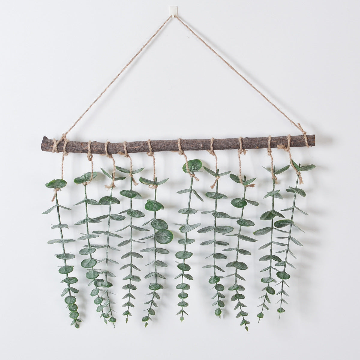 Log Wall Hanging Green Plant Eucalyptus Leaf Artificial Fern Leaf