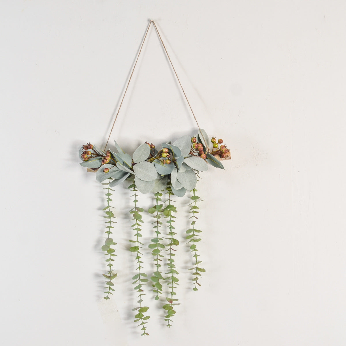 Log Wall Hanging Green Plant Eucalyptus Leaf Artificial Fern Leaf