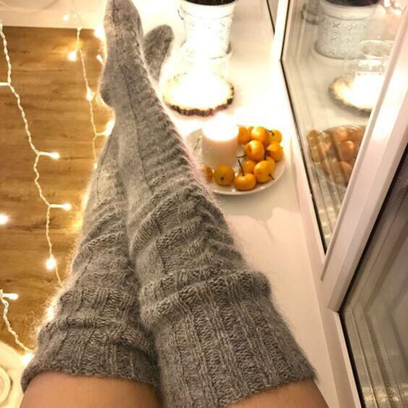 Knitted socks over the knee lengthened stockings