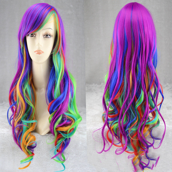 Colorful rainbow gradient hairstyle