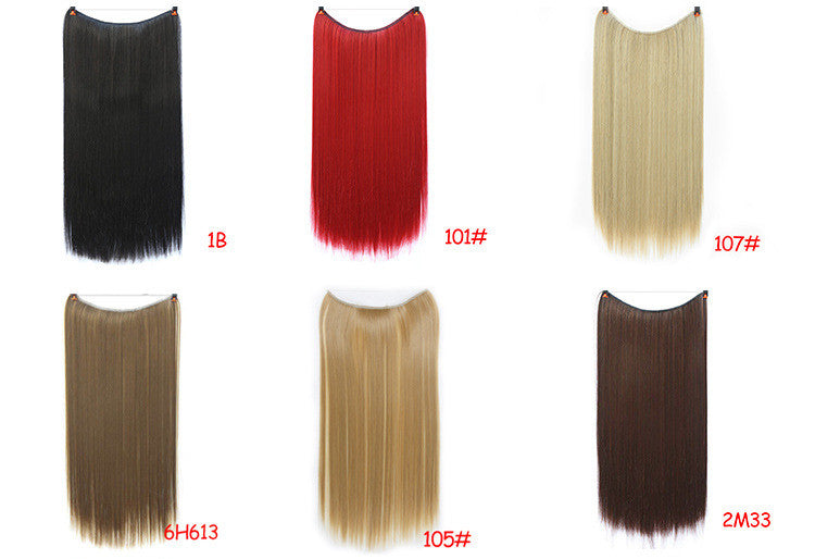 Straight And Curly Hair High Temperature Silk Fish Line Hair Extension Piece