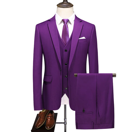 Three-piece suit solid color