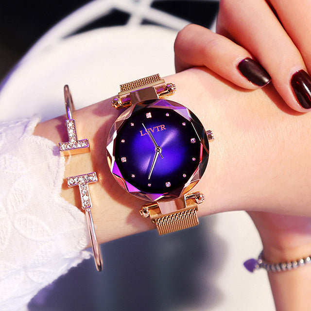 Ladies Starry Sky Magnet Watch Waterproof