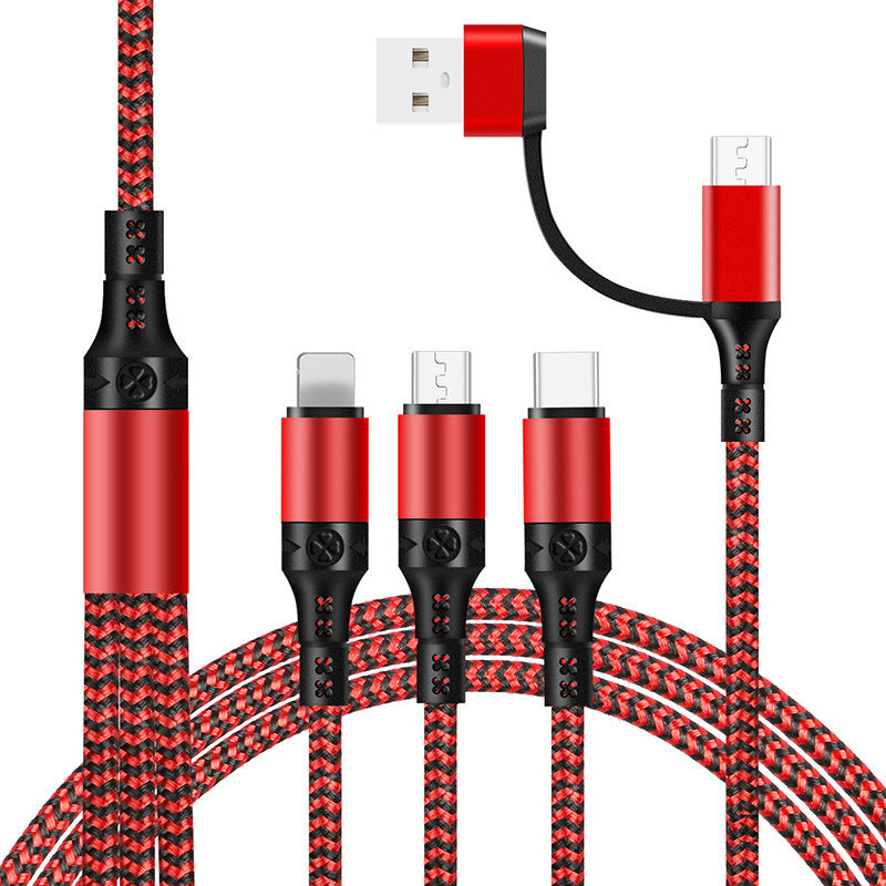 Fast Charging Five-in-one Data Cable, One For Three Charging Cables