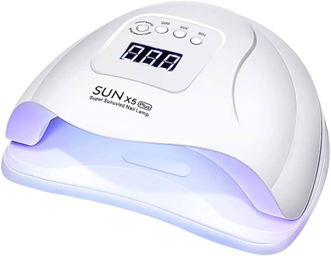 UV Gel Nail Lamp,80W UV Nail Dryer LED Light For Gel Polish-4 Timers Professional Nail Art Accessories,Curing Gel Toe Nails,White,1PK