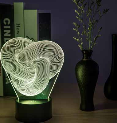 Twist Abstract LED 3D Night Light Touch Colorful Acrylic 3D Table Lamp Decoration Lighting Baby Sleeping Mood Lamp Best Gift