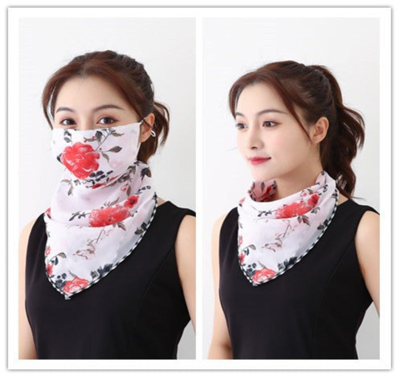 Summer Thin Hanging Ear Multifunctional Gauze Scarf