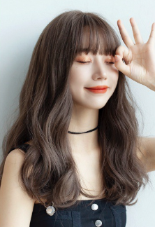 Natural Full-head Wig Long Curly Hair Air Bangs Fluffy Medium Long Hair