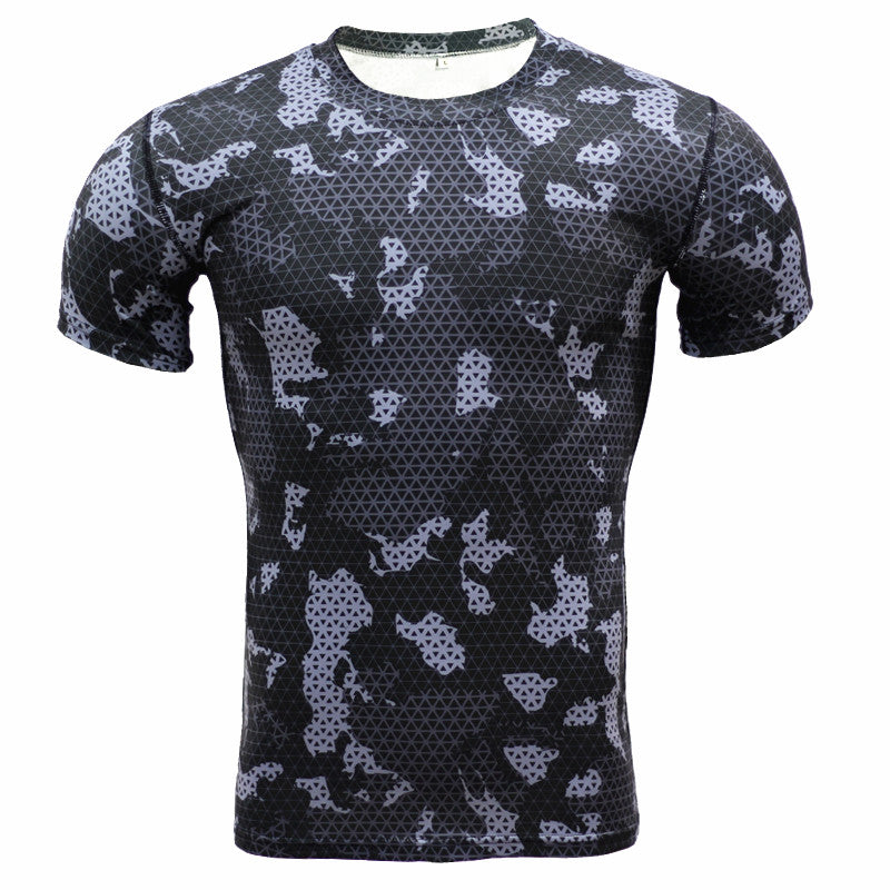 Running Shirt Camouflage T-shirt Fitness Leggings Quick-drying Camouflage