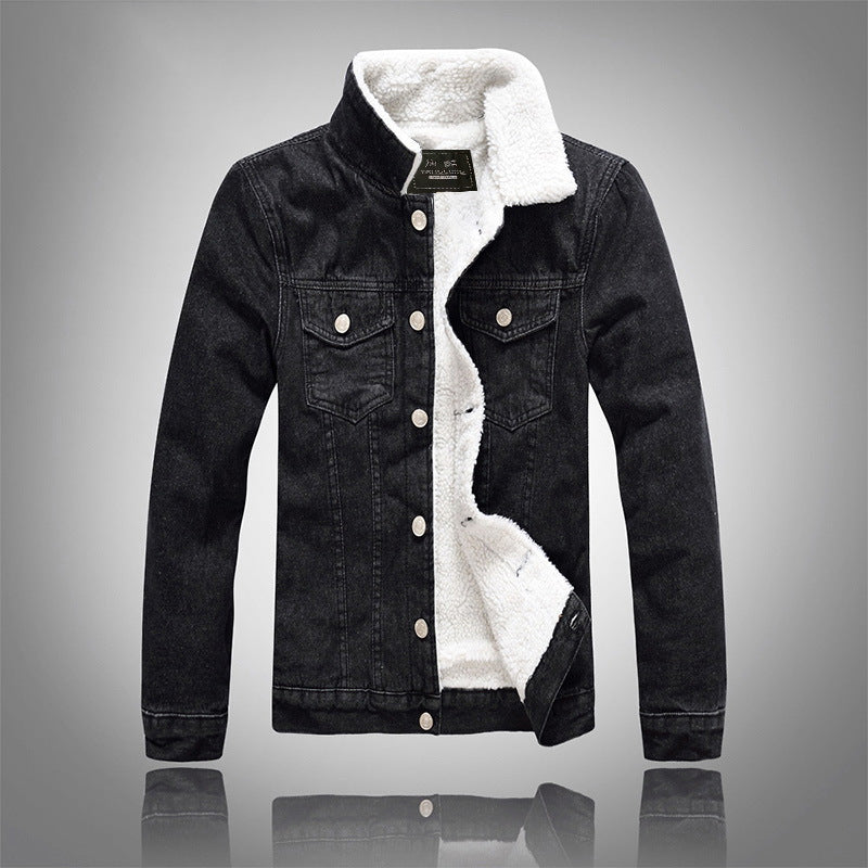 Lamb down denim jacket