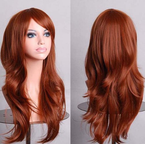 Long scroll anime cosplay color Europe and America wig