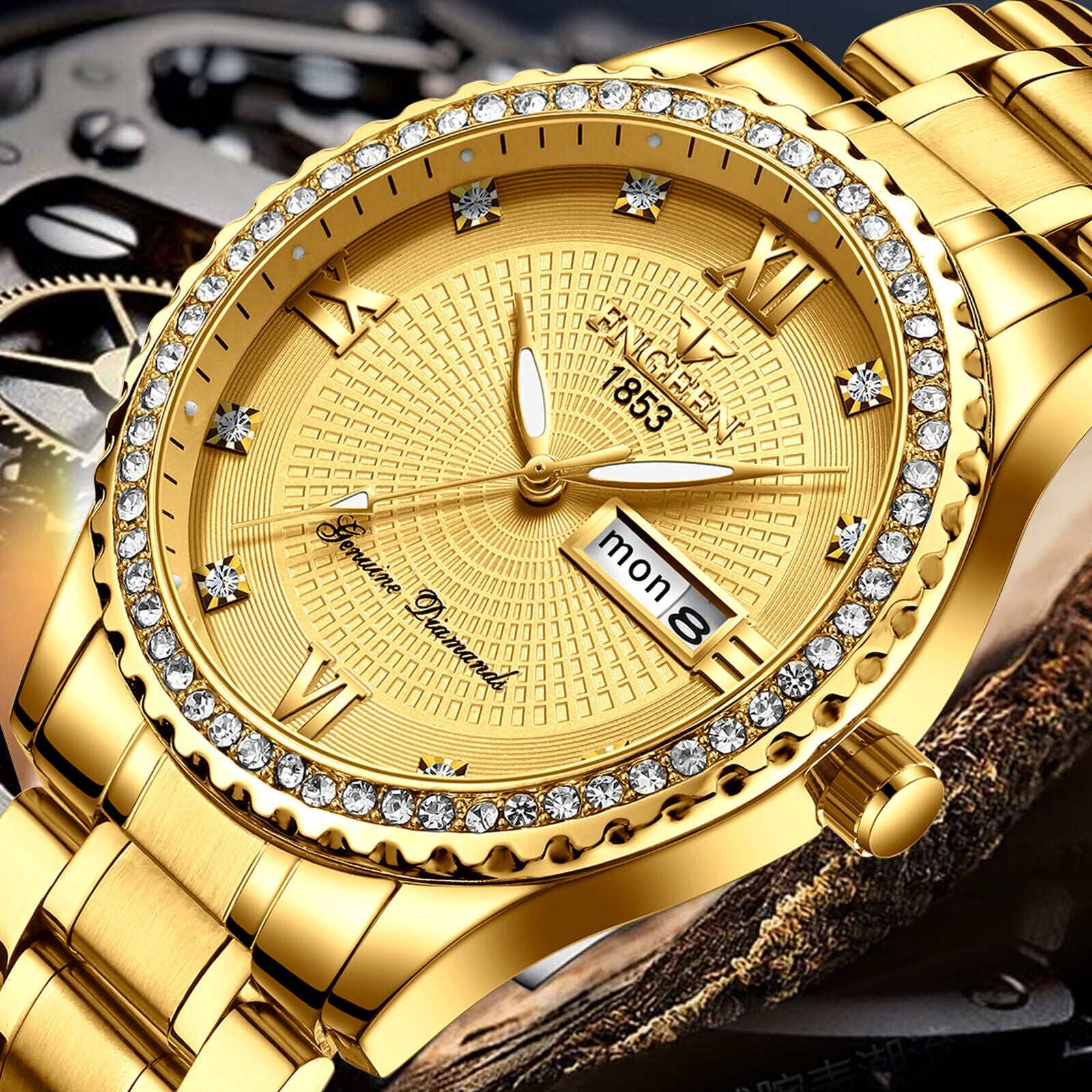 Classic Gold Men Quartz Watch Relojes De Hombre Stainless Steel Business Watches