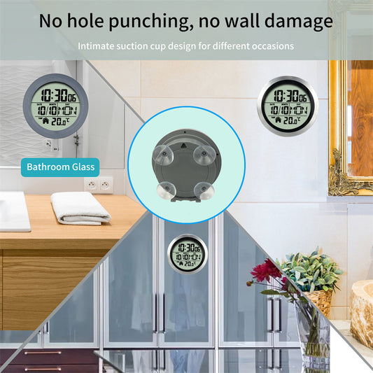 Suction cup bathroom wall mounted clock Waterproof bathroom clock Toilet kitchen wall clock