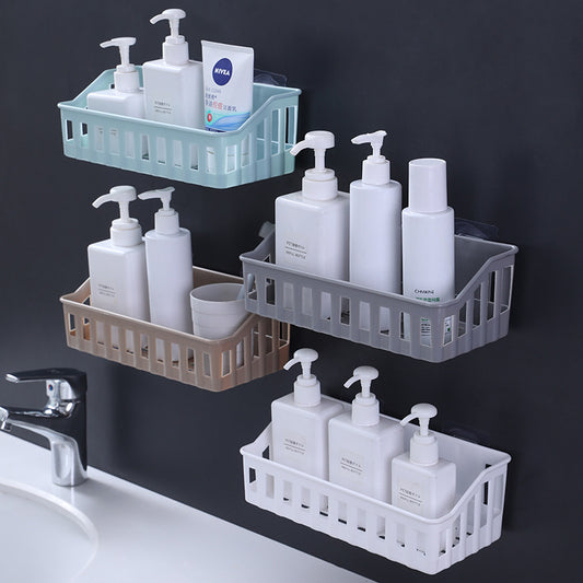 No Punching Toilet Storage Shelf Kitchen Plastic Wall Hanging Toilet Toilet Sundries Storage Rack Corner Rack