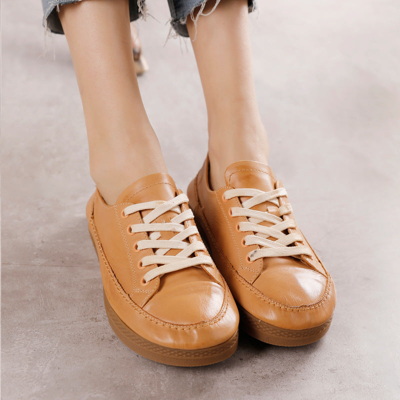 Leather Lace-up Fashion All-match Four Seasons Shoes