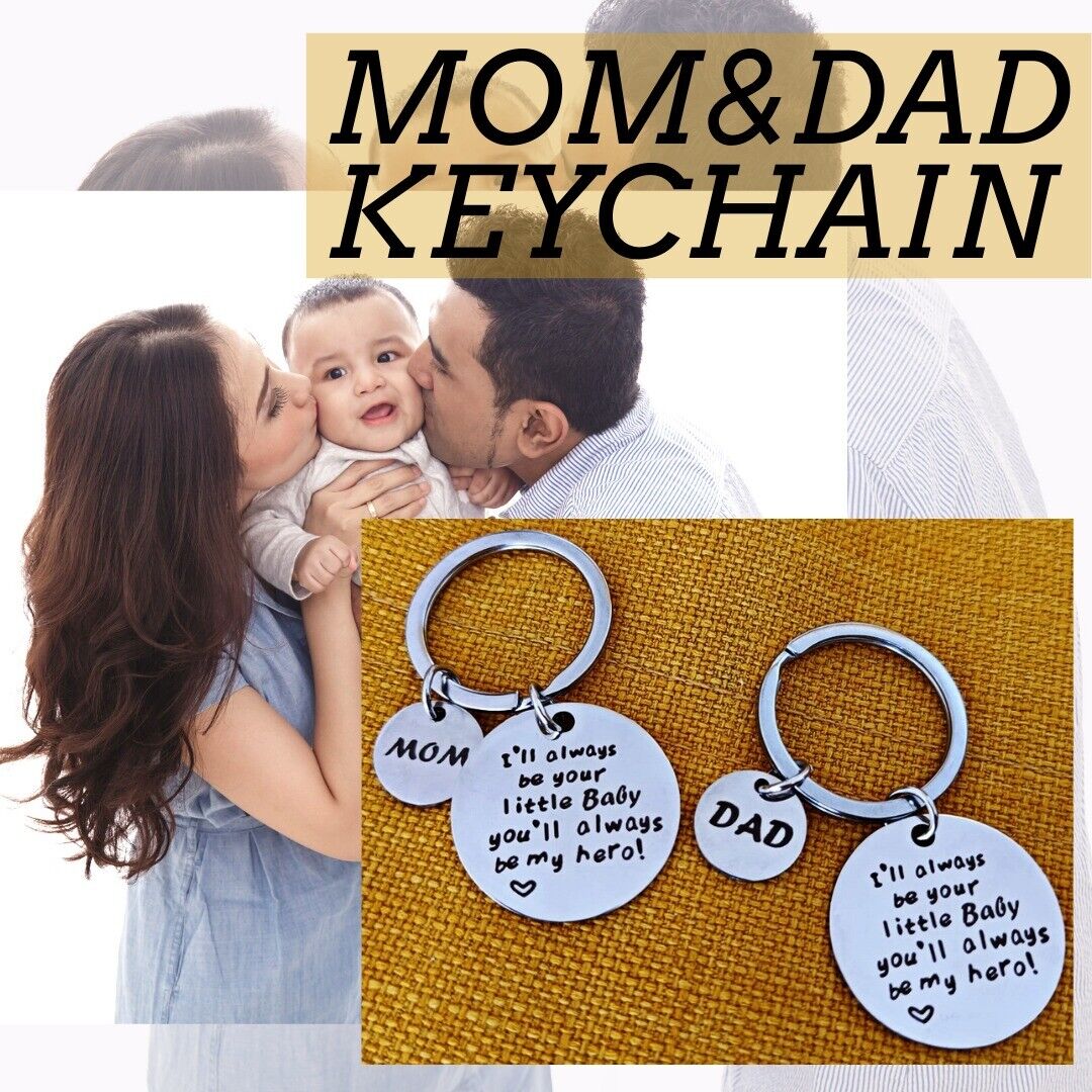 Gift For Parents Birthday Father Mother Day Anniversary Mom Dad Keychain Charm