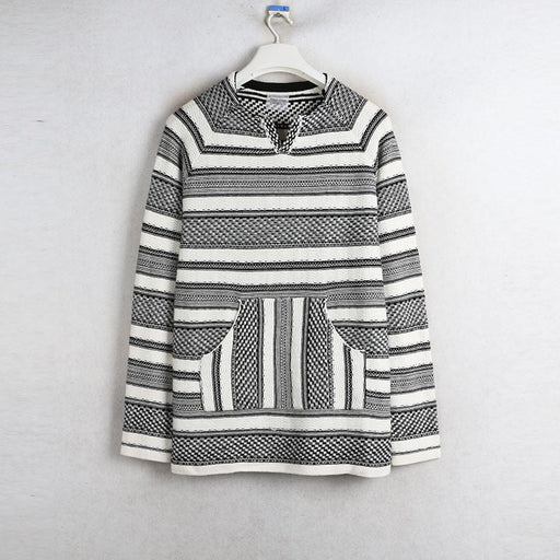 Autumn women's ethnic style striped long-sleeved sweater