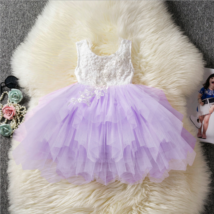 Girl lace dress embroidered princess dress