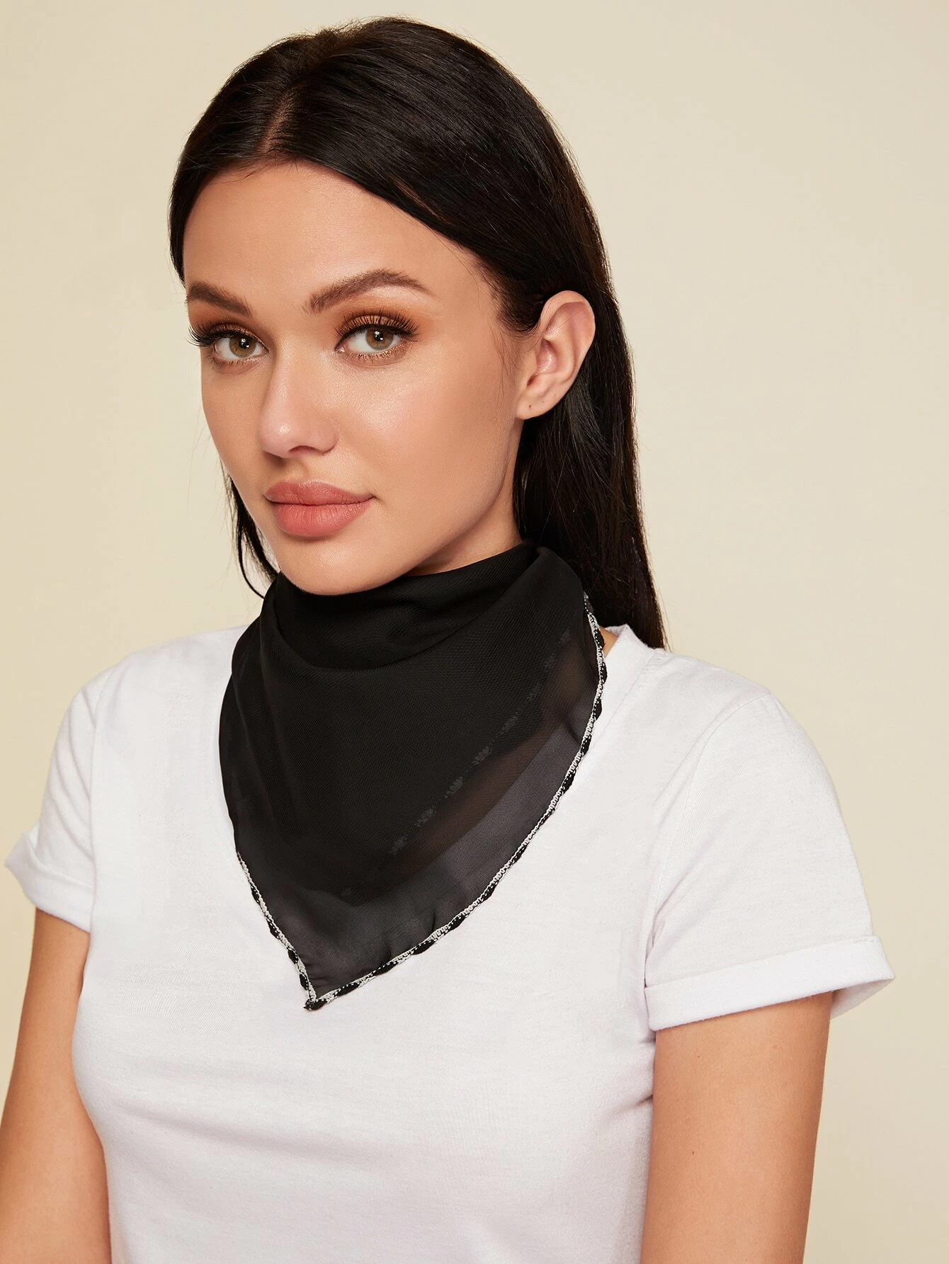 Hanging Ear Thin Face-covering Scarf Triangle Veil Scarf