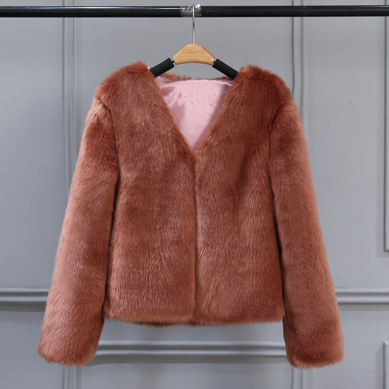 Fashionable imitation fox fur coat fur coat fur coat fur coat short style