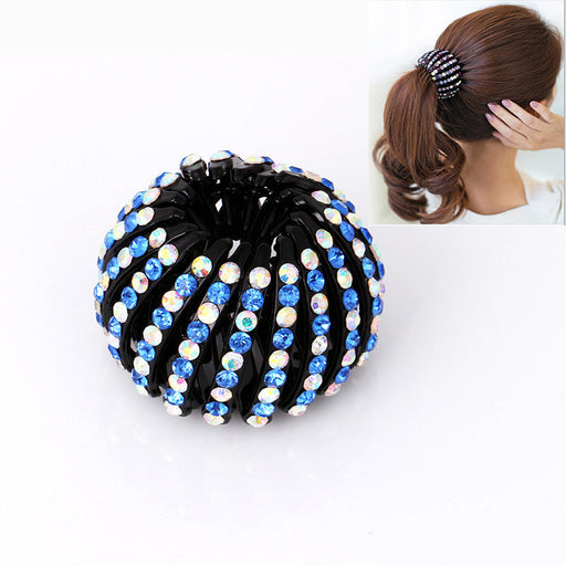 Bird's Nest Hairpin Color Rhinestone Ponytail Ball Hairpin