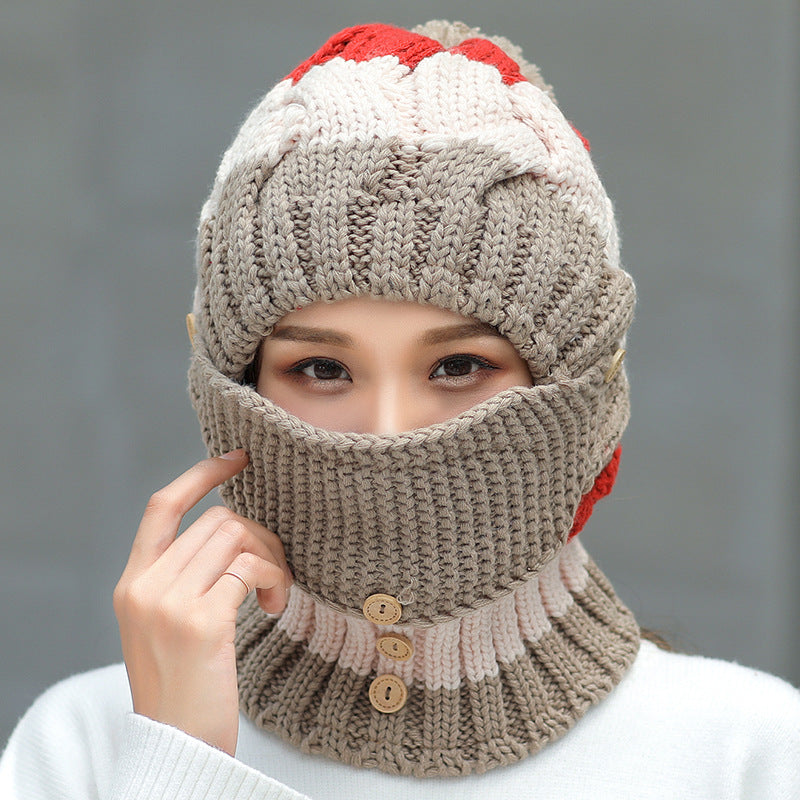 Ymsaid Fashion Winter Hat Thickened Cotton Women's Hat Warm PomPoms Hats For Women Girl Knitted Beanies Female Skiing Cap