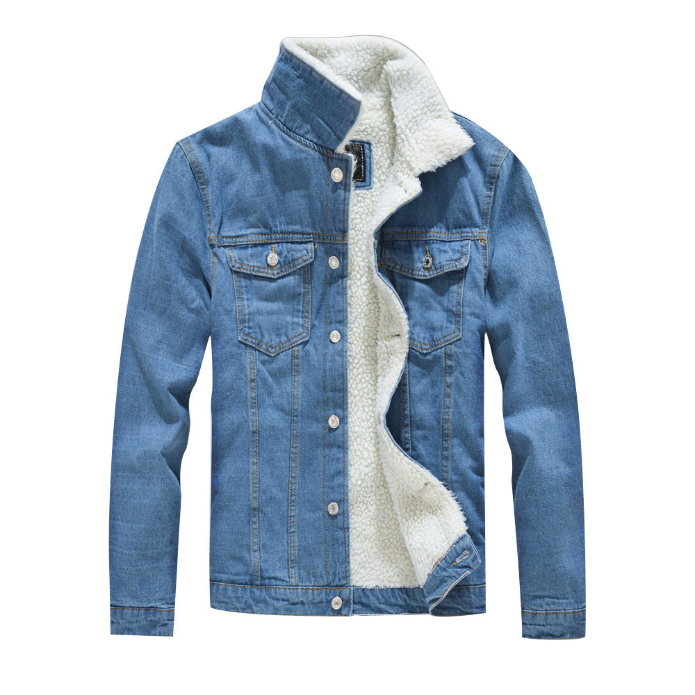 Lamb down denim jacket