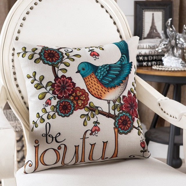 Tropical Bird Print pillow case