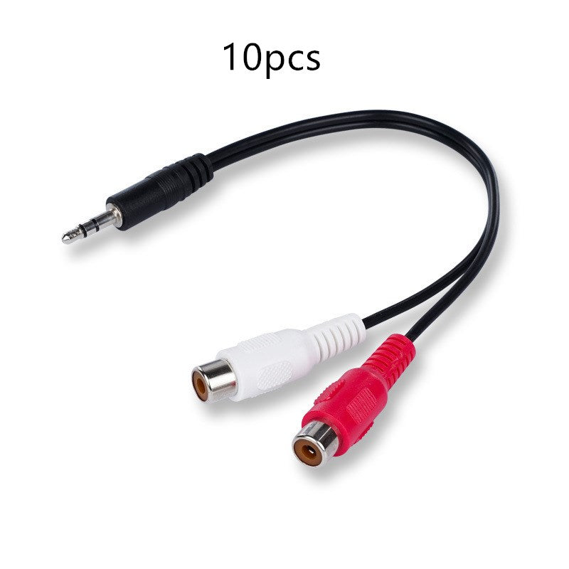 3.5MM one in two 2RCA female audio cable