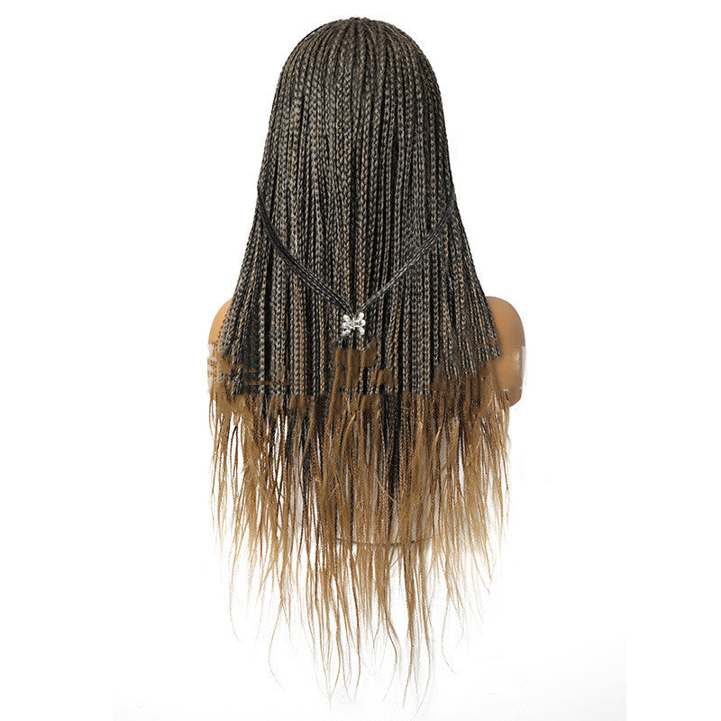 European And American Ice Silk Hair With Turban Wig Three-strand Braid Brazilian Hook Stretch Net