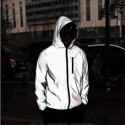 Men's Spring And Autumn Full Reflective Windbreaker Waterproof Jacket Men's High Street