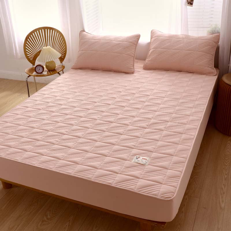 Pure Cotton Bed Sheet Single Piece Thickened Quilted Anti-mite Mattress Protector