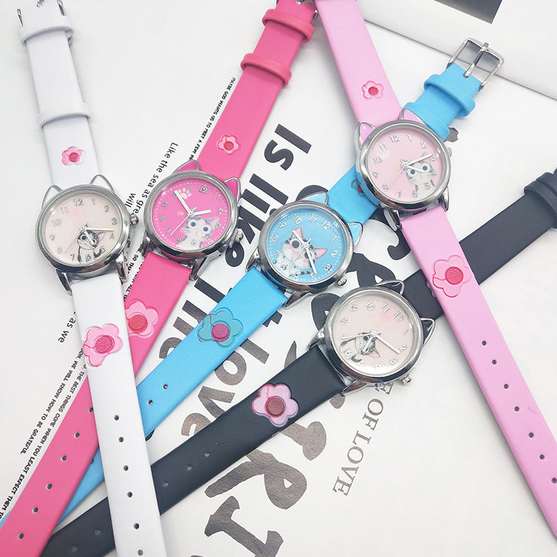 Cartoon little cute cat watch