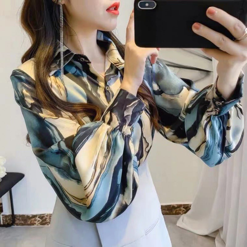 Women's Fashion Personality New Design Sense Printed Shirt