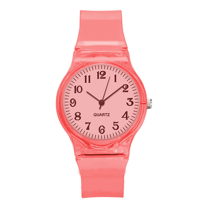 The New Transparent Color Plastic Strap Dial Fashion Trend Watch